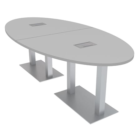 Skutchi Designs 45 in W, 96 in L, 29 in H, Engineered Wood Top, Grey HAR-OVL-46x93-DOU-ELEC-XD01
